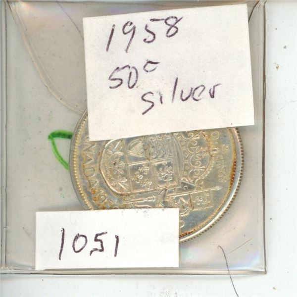 CANADA 1958  50 CENT SILVER