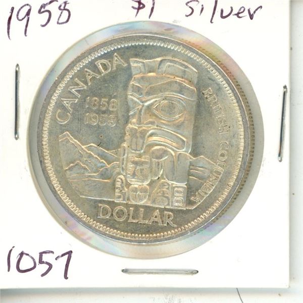 CANADA 1958  $1.00 SILVER
