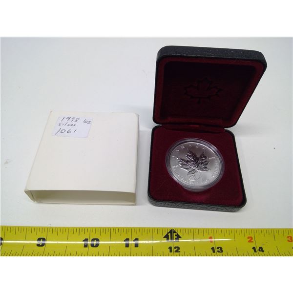 CANADA 1998  $5.00  1 OZ  MAPLE LEAF SILVER