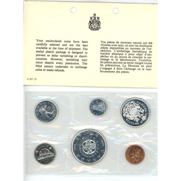 CANADA 1964 PROOF MINT SET SILVER - NOT 1 CENT OR 5 CENT