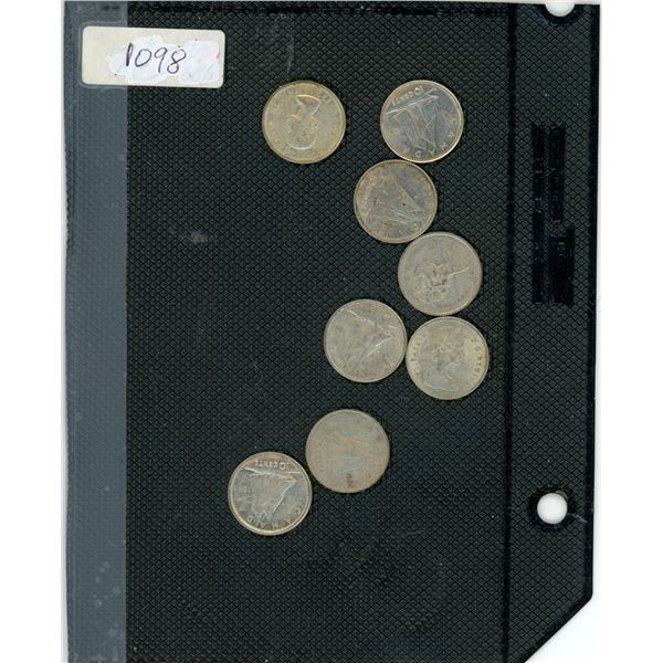 CANADA  PRE-1967: 8 - 10 CENT SILVER ASSORTED DATES—ELIZABETH