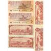 Image 2 : CANADA  6-$2.00 PAPER MONEY, DAMAGE ON BANKNOTES 1954; 1976; 1986