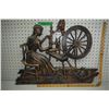 Image 1 : wall plaque girl with spinning wheel