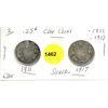 Image 1 : 1911 & 1917 silver 25¢