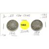 Image 1 : 1912 & 1919 silver 25¢