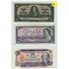 Image 1 : 3 $10.00 bills - 1937 King George, 1954 & 1971