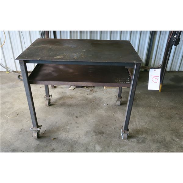 Steel Welding Bench on Wheels - 36x24x31H in.