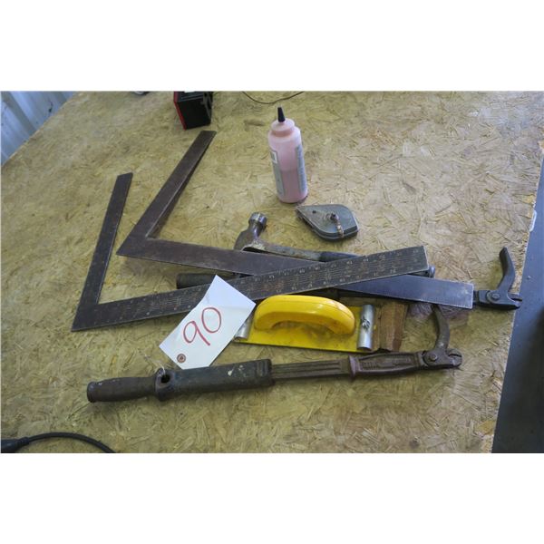 Carpenter Lot - Squares, Nail Puller, Etc.