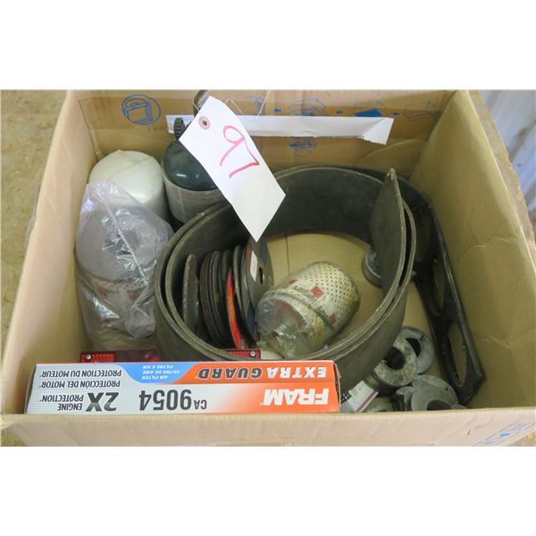 Misc. Lot - Torch, Hub Caps, Air filter, Cut off Discs, etc.