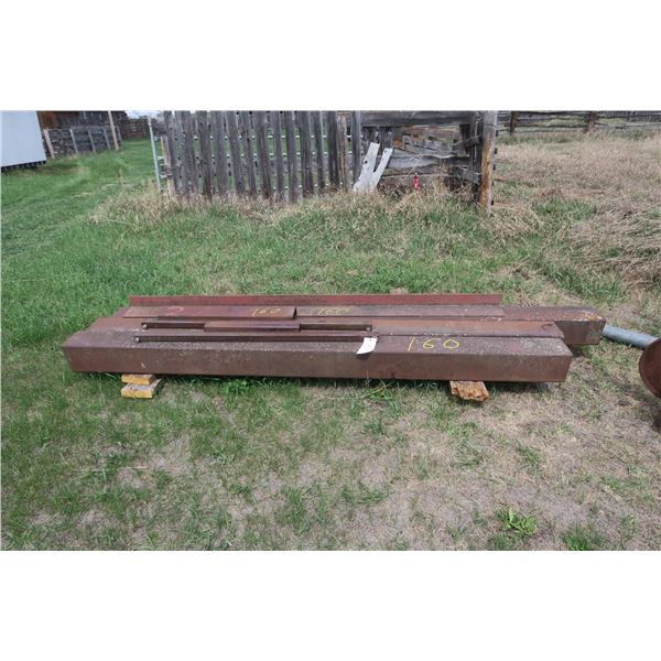 3x 10ft x 8x8" Steel Tubes, 8ft Angle Iron & Assorted Iron