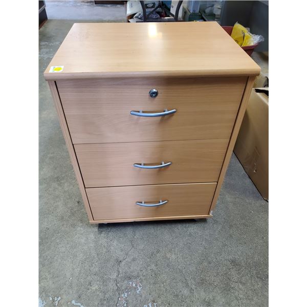 rolling end table w/ locking drawers c/w keys