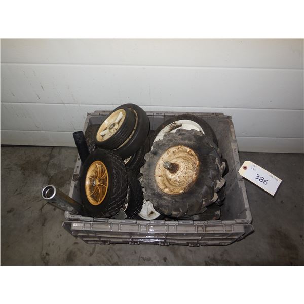Box of lawnmower wheels