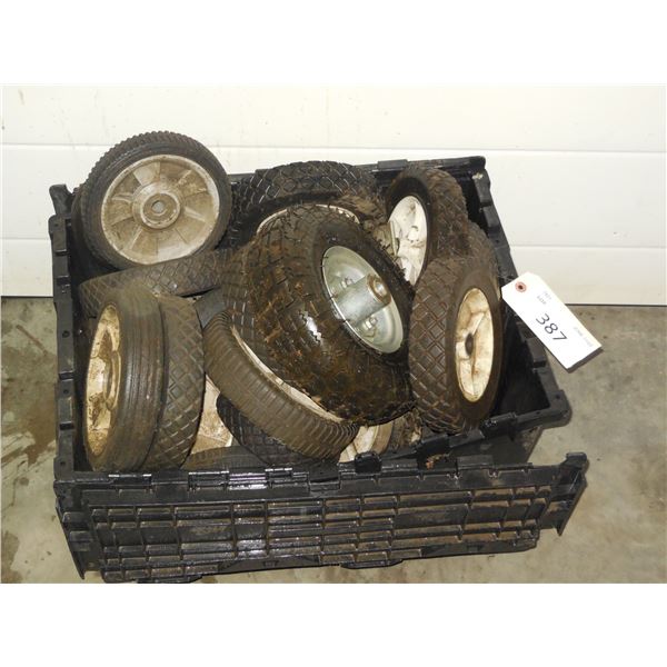 Box of lawnmower wheels