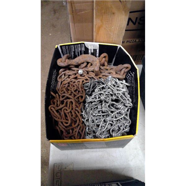 Assorted chains in box
