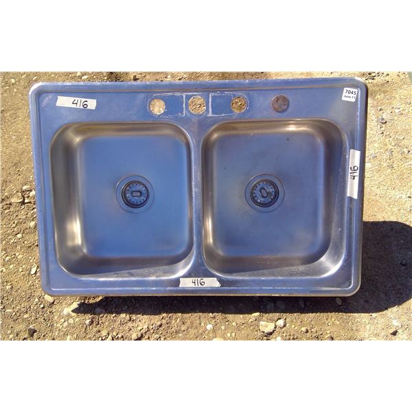 Double sided sink 33" x 22"