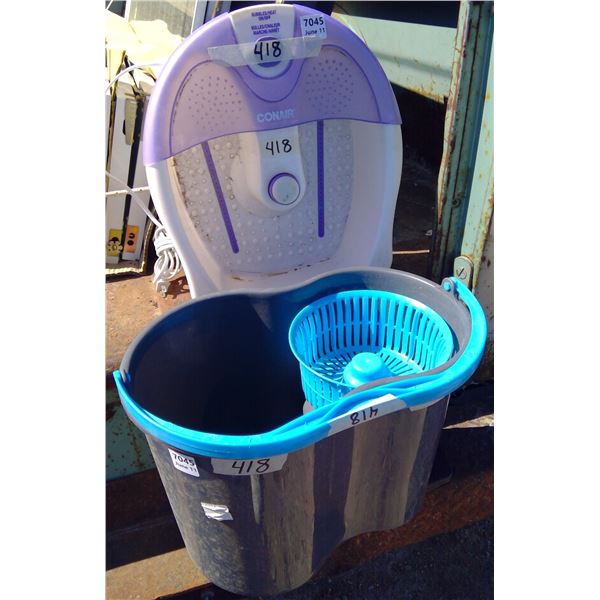 Conair foot massager(Bubble + Heat) & mop pail