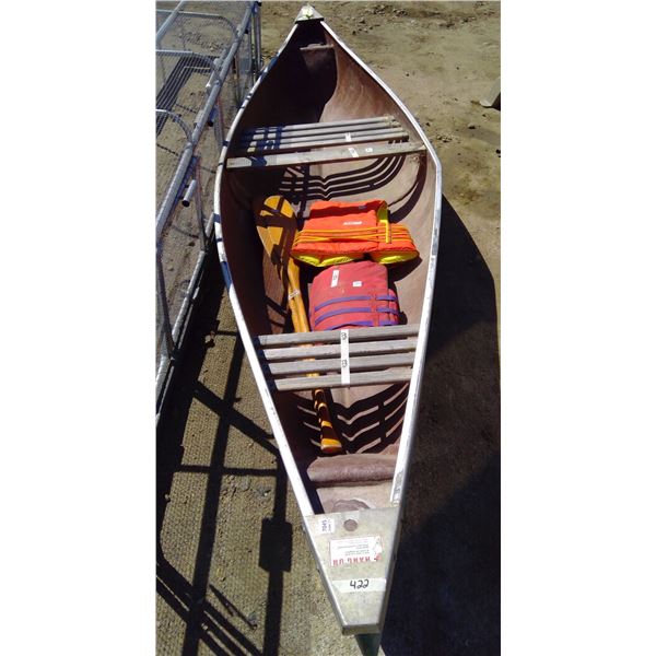Canoe + Life jackets + Paddles