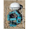 Image 1 : BASKET OF DRILLS, CHARGERS & 2 HARD HATS