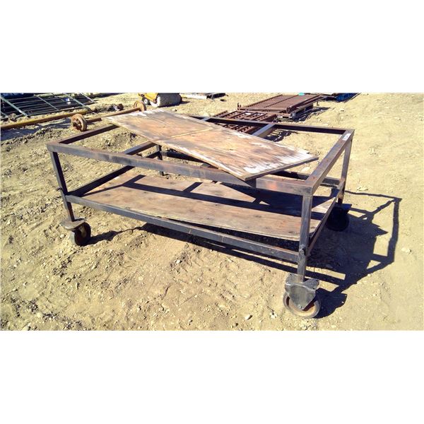 Large Shop Table on Heavy Duty Casters - 6'x4'x34"