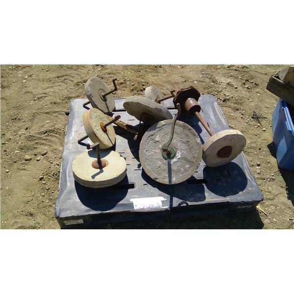 Pallet of Vintage Grinding Stones - Assorted Sizes