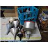 Image 1 : Blue Crate of Assorted Funnels, etc.