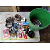 Image 1 : Bucket of Misc. - Gauges, Metal Brackets, Tape, etc.