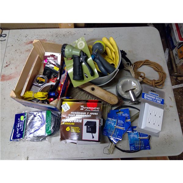 Lot of Misc. - Hose Nozzles, Broom Heads, Knives