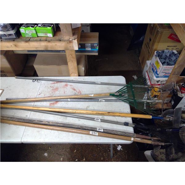 Lot of Rakes and Hoes