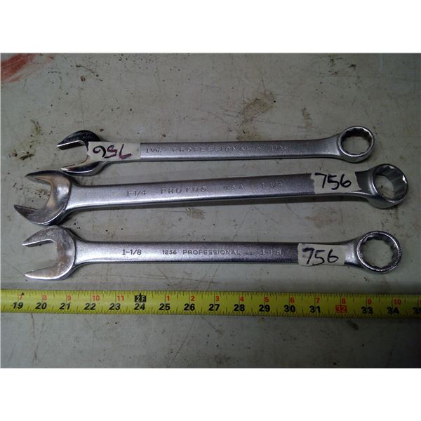 3 Large Proto Professional Wrenches