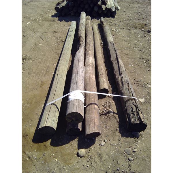6 Fence Posts - 12' Long, 6" diameter