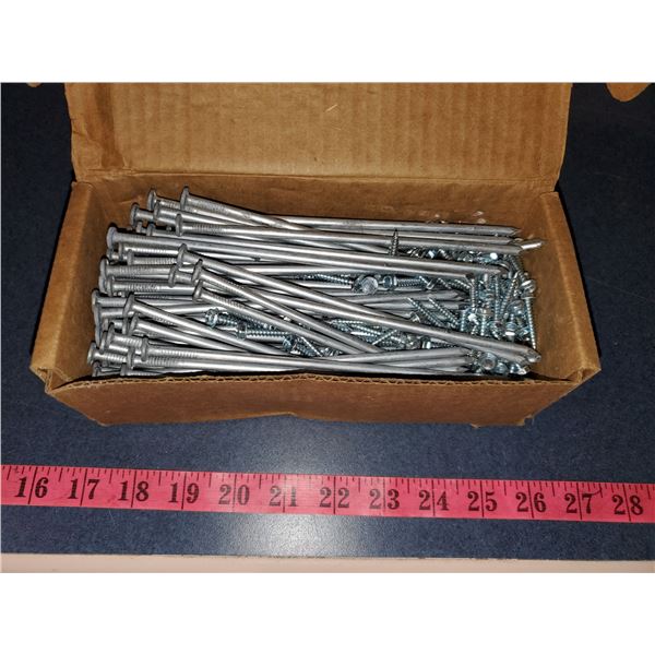 BOX W/ 6.5" NAILS + 1" HEX HEAD SCREWS