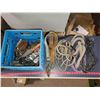 Image 1 : BLUE MILK CRATE W/ MISC HORSE LEADS & OTHER