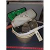Image 1 : WHITE PAIL W/ MILK BOTTLES, MISC TOOLS