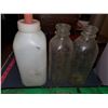 Image 4 : WHITE PAIL W/ MILK BOTTLES, MISC TOOLS