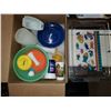 Image 1 : BUCKET W/ MISC KITCHEN ITEMS - TRAY, TUPPERWARE, ETC