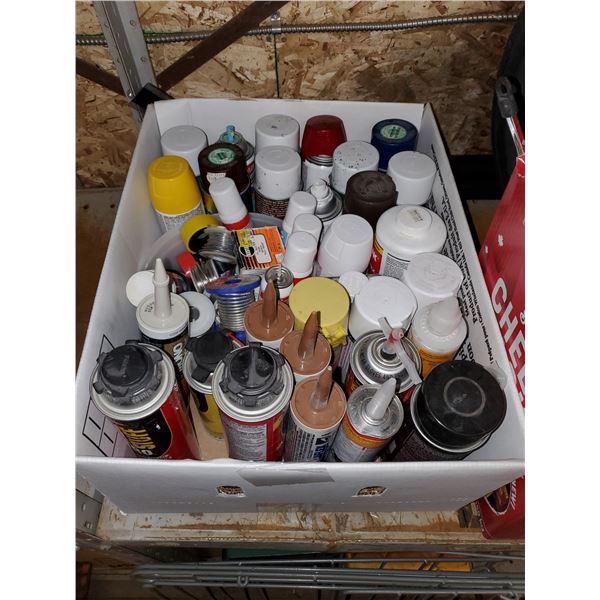 LOT OF SPRAY PAINT, CAULKING, & OTHER MISC