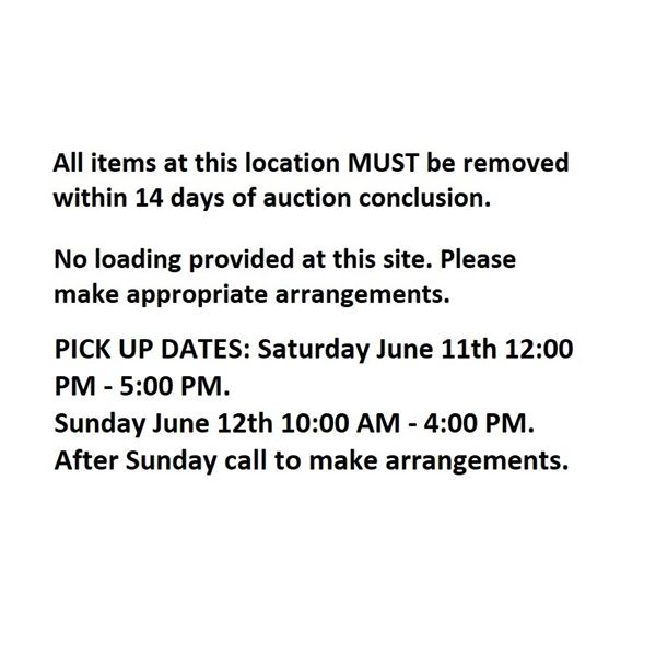 Pick Up Terms & Conditions