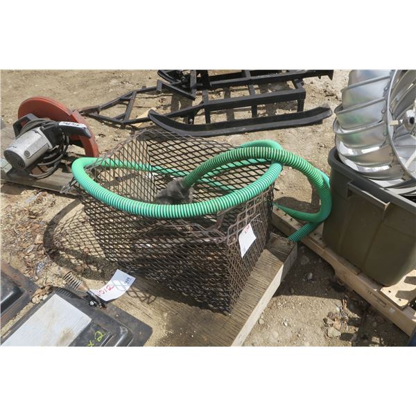 Metal Basket w/ Tools & Hose