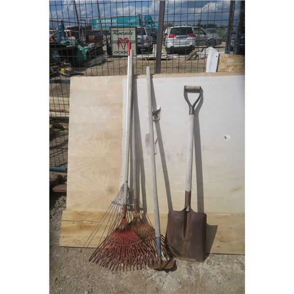 Yard Tools - Rakes, Hoe, Shovel