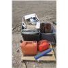 Image 2 : Pallet of misc. - Hub Caps, Stove Pipes, Jerry Cans, etc.