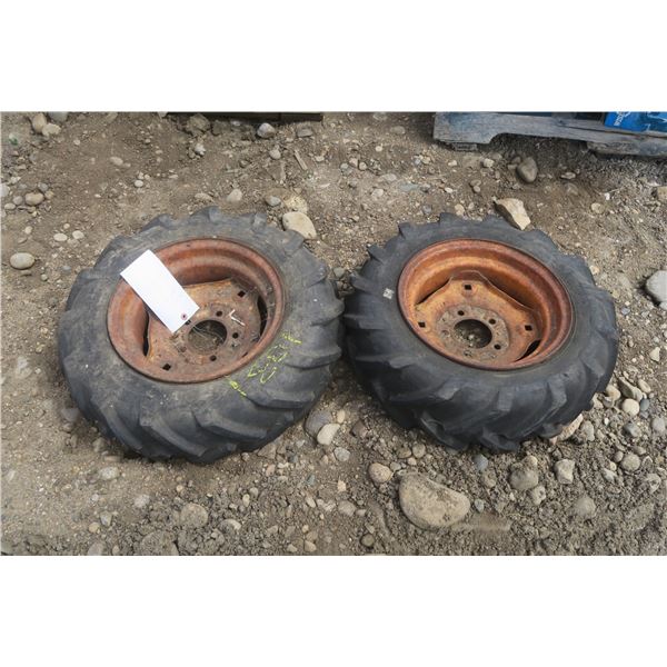 2 Small Tractor Rims and Tires - 6-12