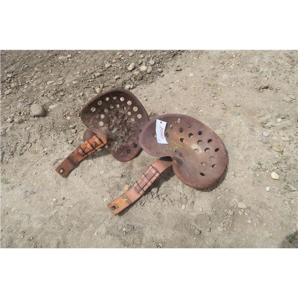 2x Tin Tractor Seats