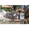 Image 1 : Pallet of misc. - Air hoses, Belts, Jerry Can, Heater