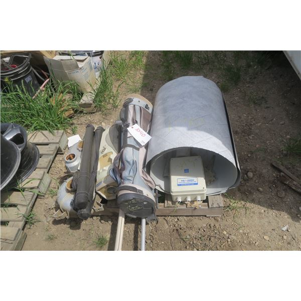 Pallet of misc. - Gate Controller, Pump Housings, etc.