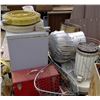 Image 1 : Pallet of Hose, Tire, Chimney Cap, Golf Clubs, File Cabinet, Toolbox, etc.