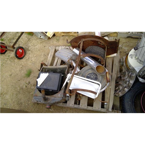 Pallet of Hub Caps, Drill, etc.