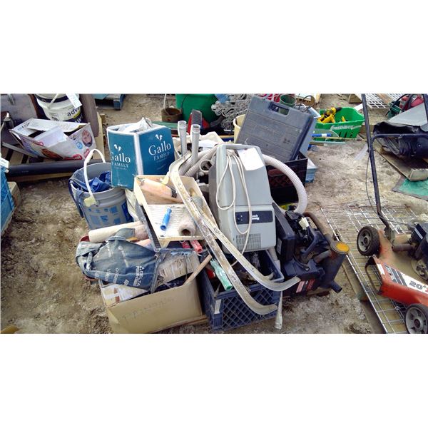 Pallet of Craftsman 18HP Electric Ignition, Pipes, Paint Rollers, Drill Batteries, Gloves, etc.