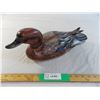 Image 1 : Wood carved + painted duck - total length 15"