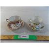 Image 1 : (2) matching teacup + saucers - Plant Tuscan + Castle (Japan)