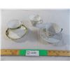 Image 1 : (3) teacups + (2) saucers - made in Japan set, Tuscan Fine Bone China set (made in England), Welling